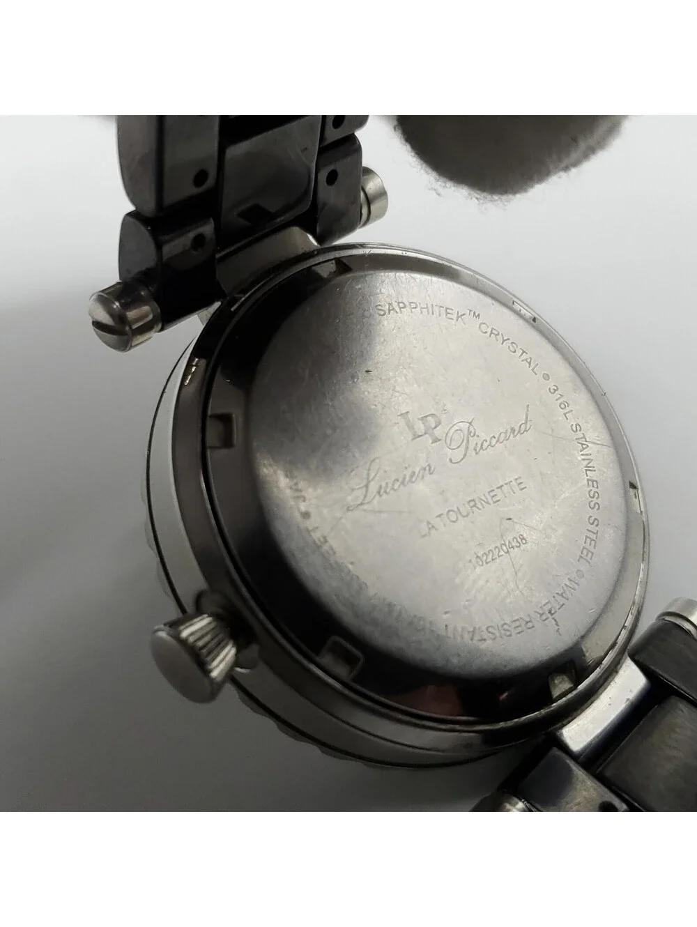 Lucien Piccard Ceramic La Tournette Watch Womens New Battery Abalone Dial 38mm